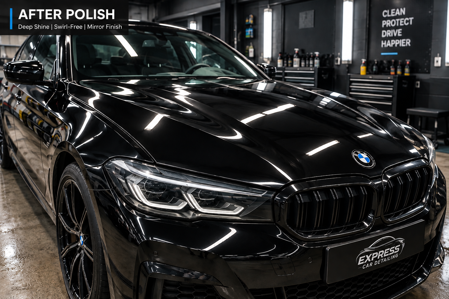 Car paint after polish