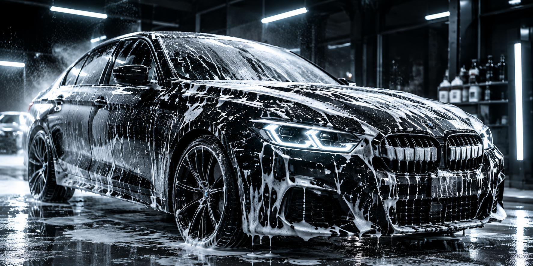 Polished black car
